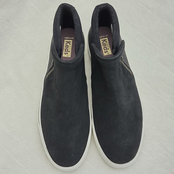 Keds Suede Ankle Booties Side Zip Up Casual Sneakers Black Size 8.5 - Picture 3 of 9